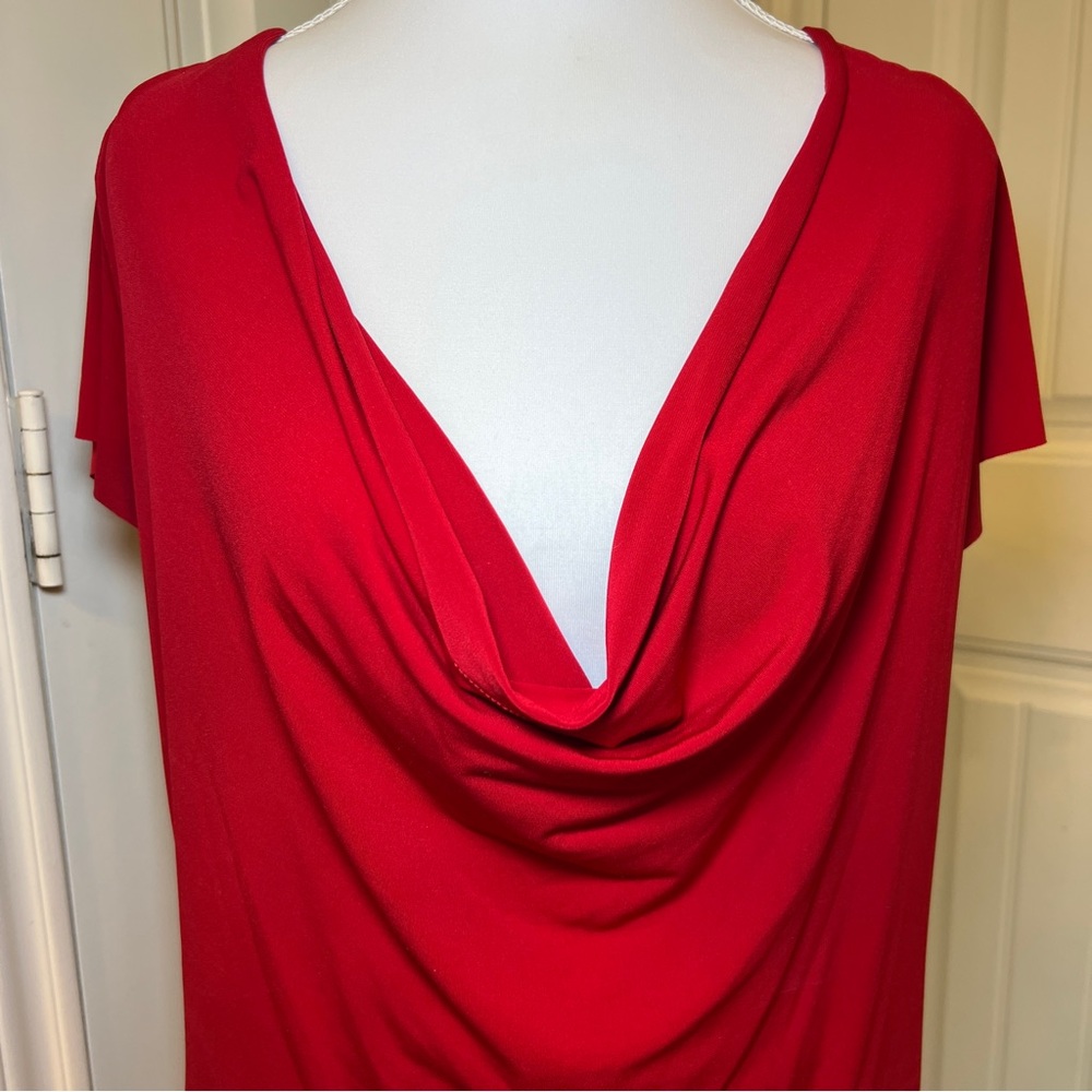 Speechless Deep Red Cowl Neck Blouse Size Large - Picture 5 of 10